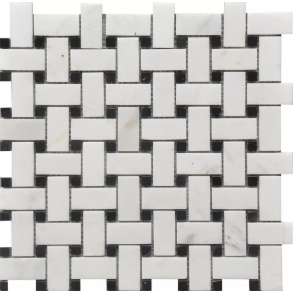 Black & White Basket Weave - stone tile